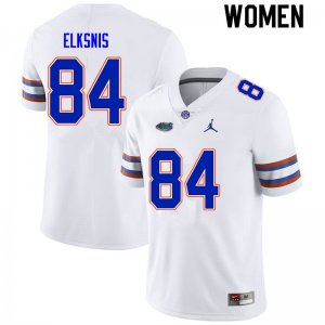 Women's Florida Gators #84 Nick Elksnis NCAA Nike White Authentic Stitched College Football Jersey ISG2362OT